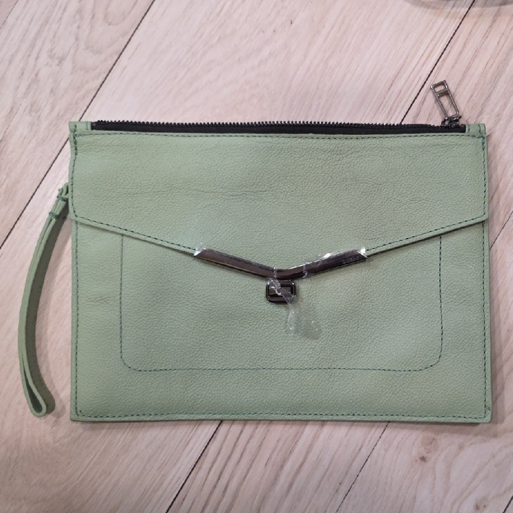 Mint Green Clutch with Silver Accents